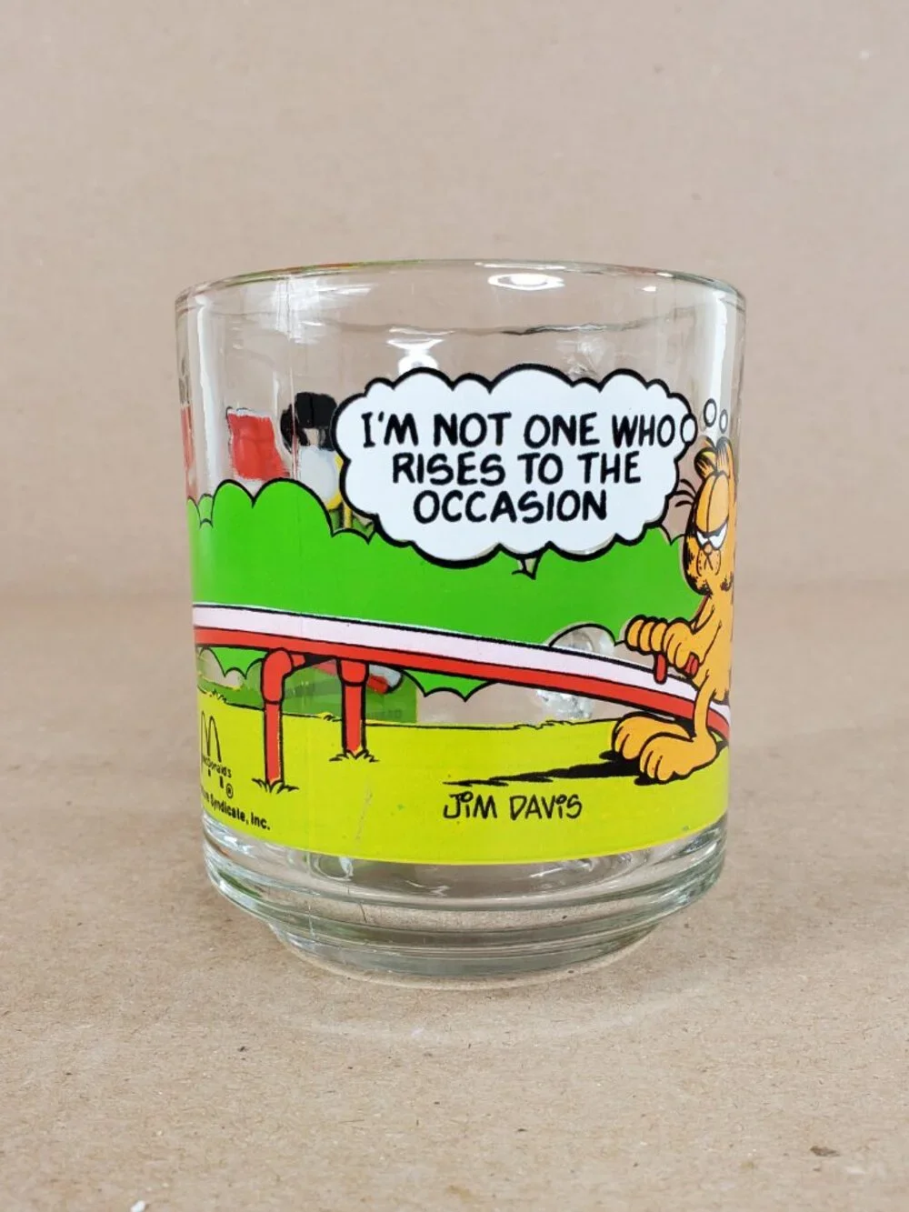 Vintage Garfield Glass Mug Coffee Cup McDonalds Jim Davis 1978
